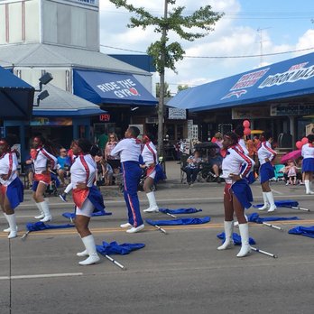 A color guard performing along the downtown Wisconsin Dells parade route